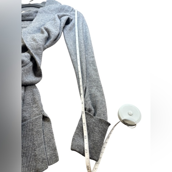 Max Studio Merino Wool Blend Open Front Cardigan XS Gray Pockets Grey Classic - Picture 7 of 10